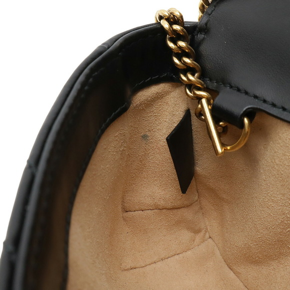 Gucci GG Marmont Super Bag Chain Shoulder Black Quilted Leather - Picture 8 of 9